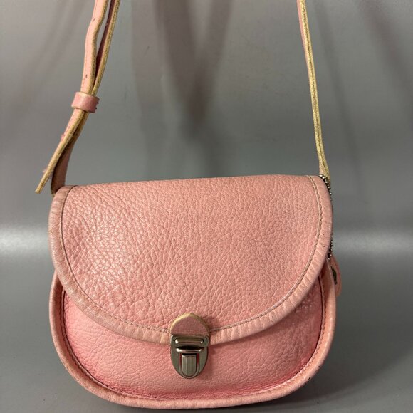 Roots Pink Leather Small Crossbody Bag - Picture 1 of 14